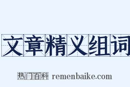 文章精义组词是什么意思的图片